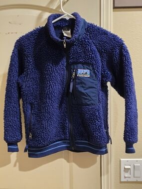 Patagonia Royal Blue Sherpa Zip-Up Kids Jacket